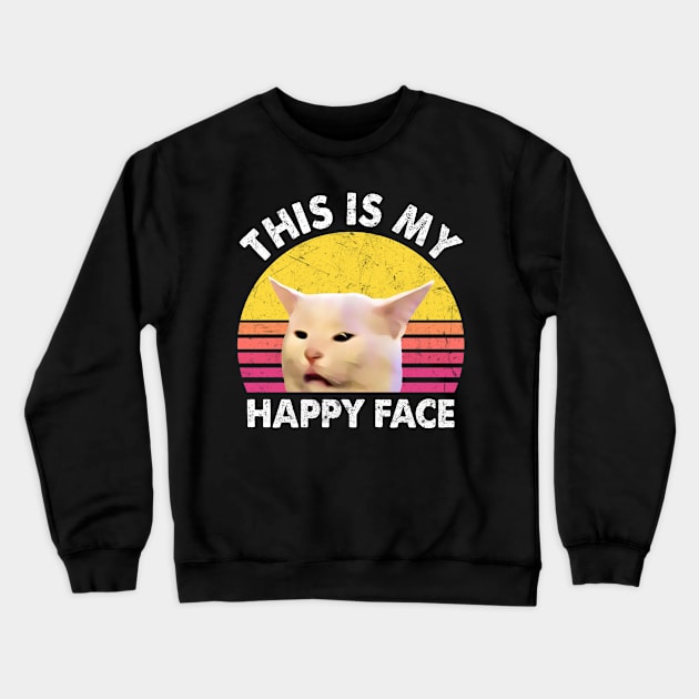 THIS IS MY HAPPY FACE Crewneck Sweatshirt by JohnetteMcdonnell